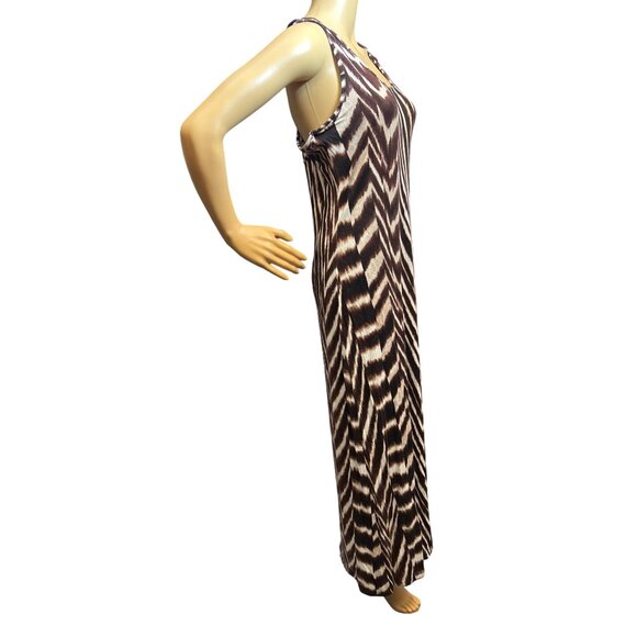 Calvin Klein Womens Maxi Dress Small Animal Print Earthy Boho Chic Artsy - Picture 6 of 8